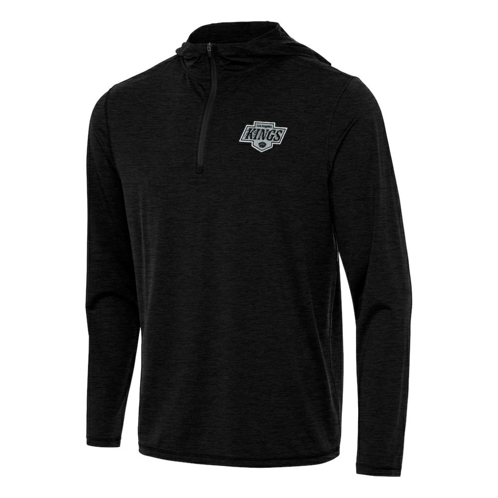 Los Angeles Kings Antigua Tidy Quarter-Zip Hoodie - Heather Black | NHL Lifestyle