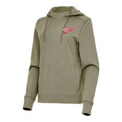 Detroit Red Wings Antigua Women's Justice Pullover Hoodie - Olive | NHL Clearance