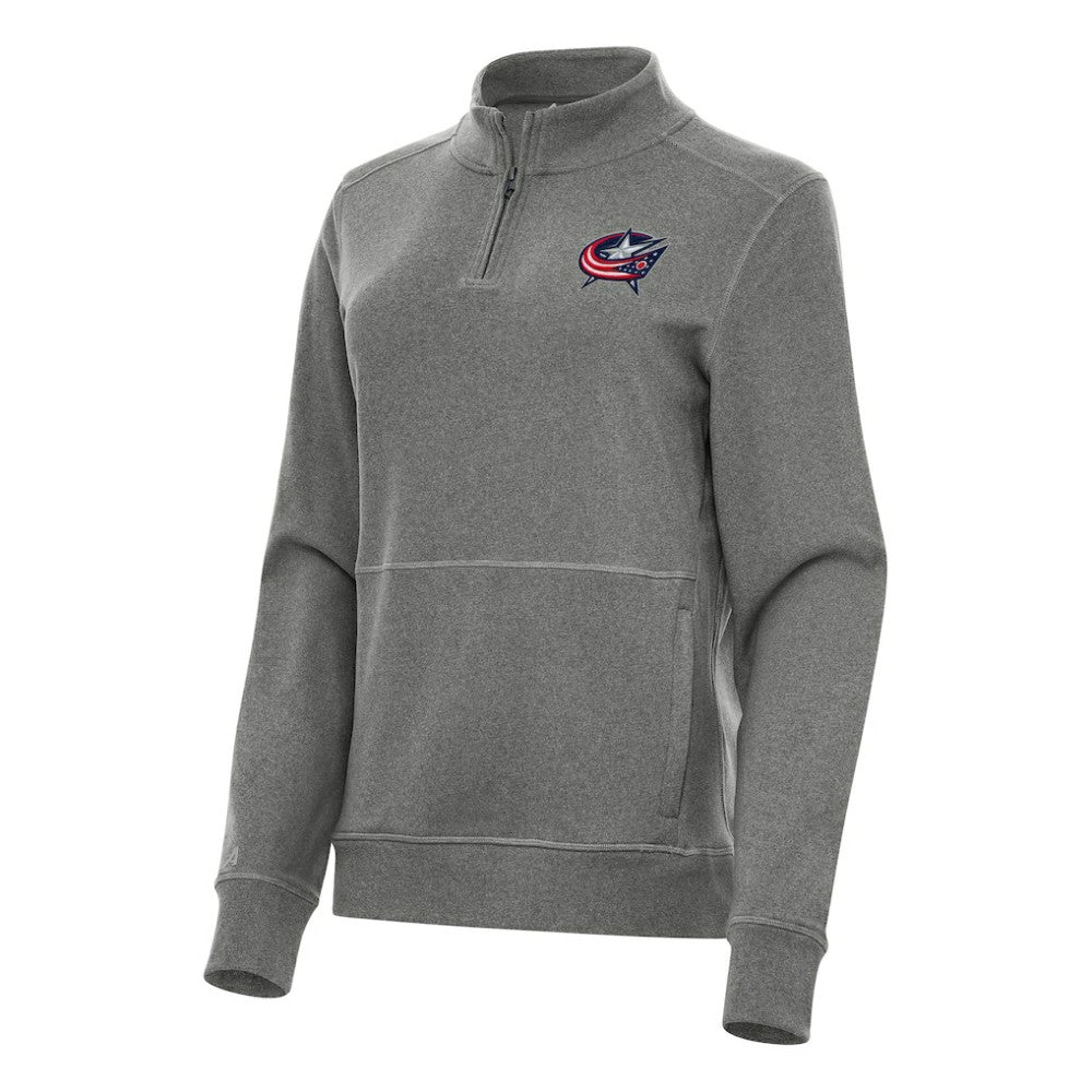 Columbus Blue Jackets Antigua Women's Crush Quarter-Zip Fleece Sweatshirt - Heather Black | NHL discount
