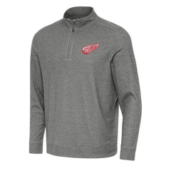 Detroit Red Wings Antigua Subtle Quarter-Zip Sweatshirt - Heather Black | NHL on sale