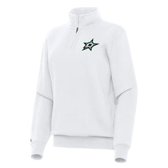 Dallas Stars Antigua Women's Victory Quarter-Zip Sweatshirt - White | NHL on sale