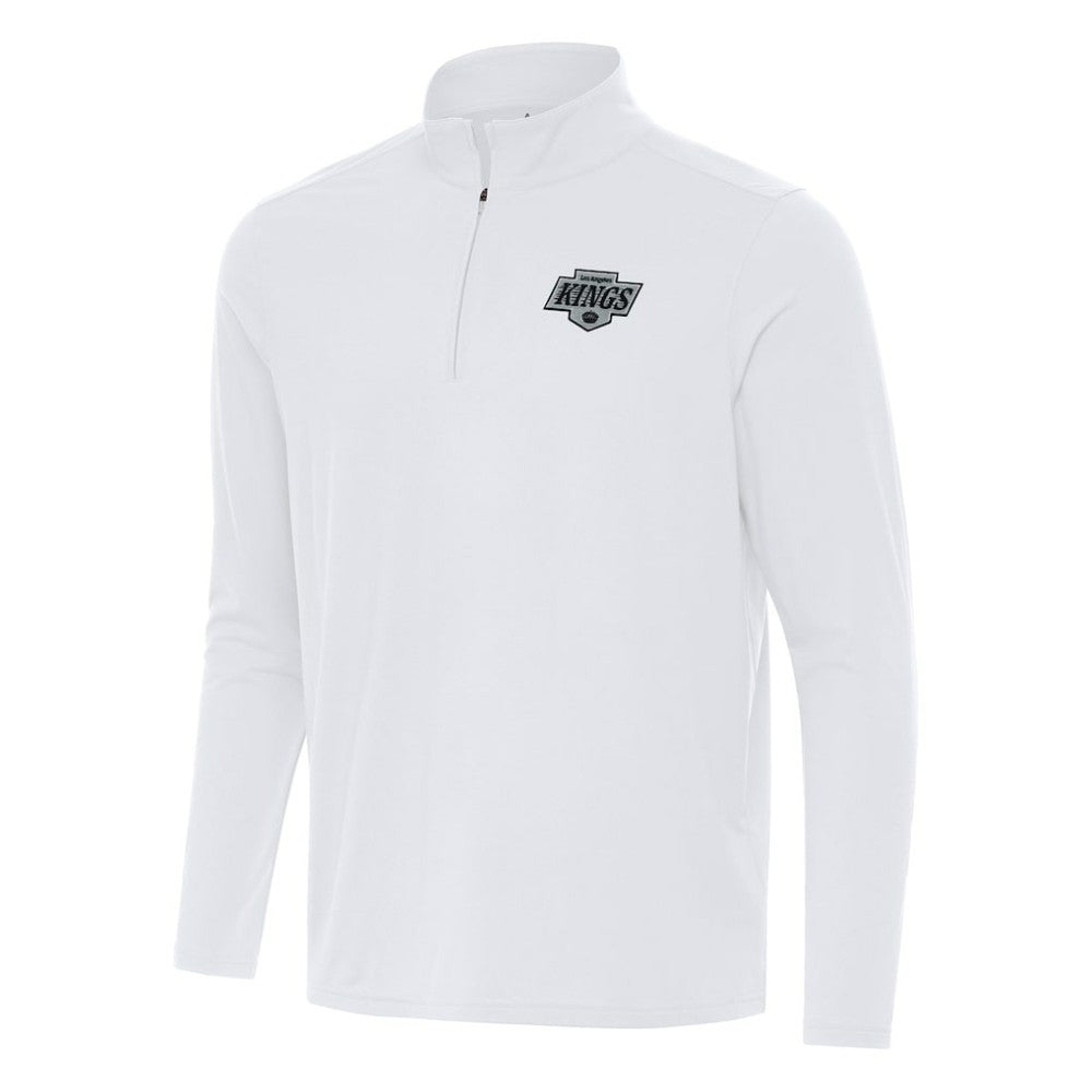 Los Angeles Kings Antigua Intent Quarter-Zip Top - White | NHL Clearance