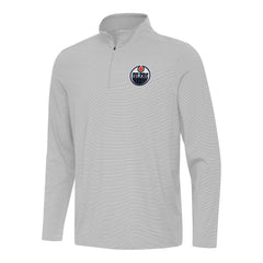 Edmonton Oilers Antigua Twine Quarter-Zip Top - Gray | NHL Clearance