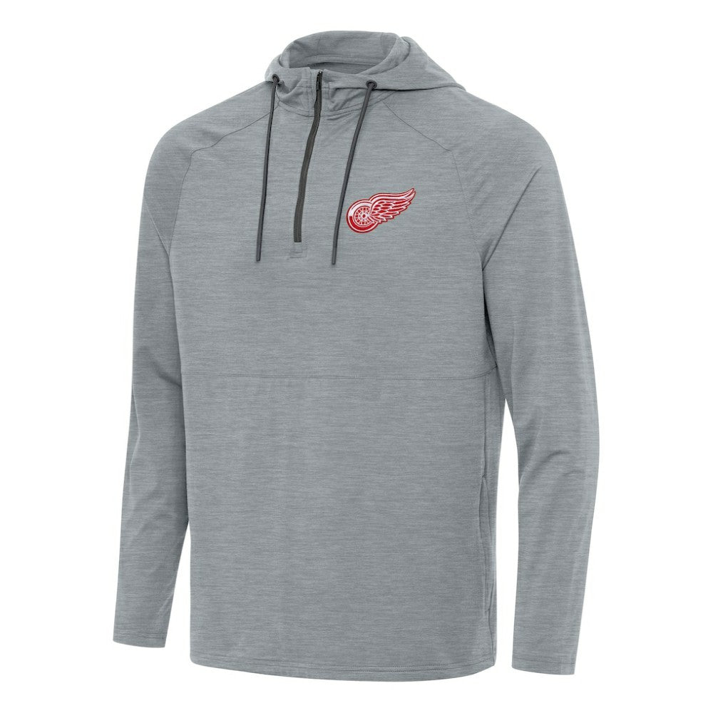 Detroit Red Wings Antigua Spikes Quarter-Zip Hoodie - Heather Gray | NHL Clearance