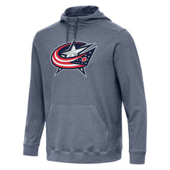 Columbus Blue Jackets Antigua Cloud Pullover Hoodie - Heather Navy | NHL Clearance