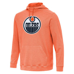 Edmonton Oilers Antigua Cloud Pullover Hoodie - Heather Orange | NHL near me