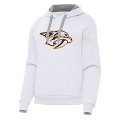 Nashville Predators Antigua Women's Victory Pullover Hoodie - White | NHL Clearance