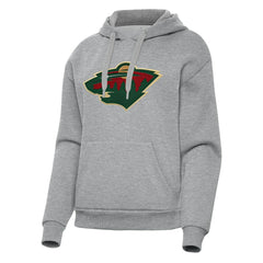 Minnesota Wild Antigua Women's Victory Pullover Hoodie - Heather Gray | NHL discount