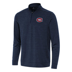 Montreal Canadiens Antigua Bright Quarter-Zip Top - Heather Navy | NHL Clearance