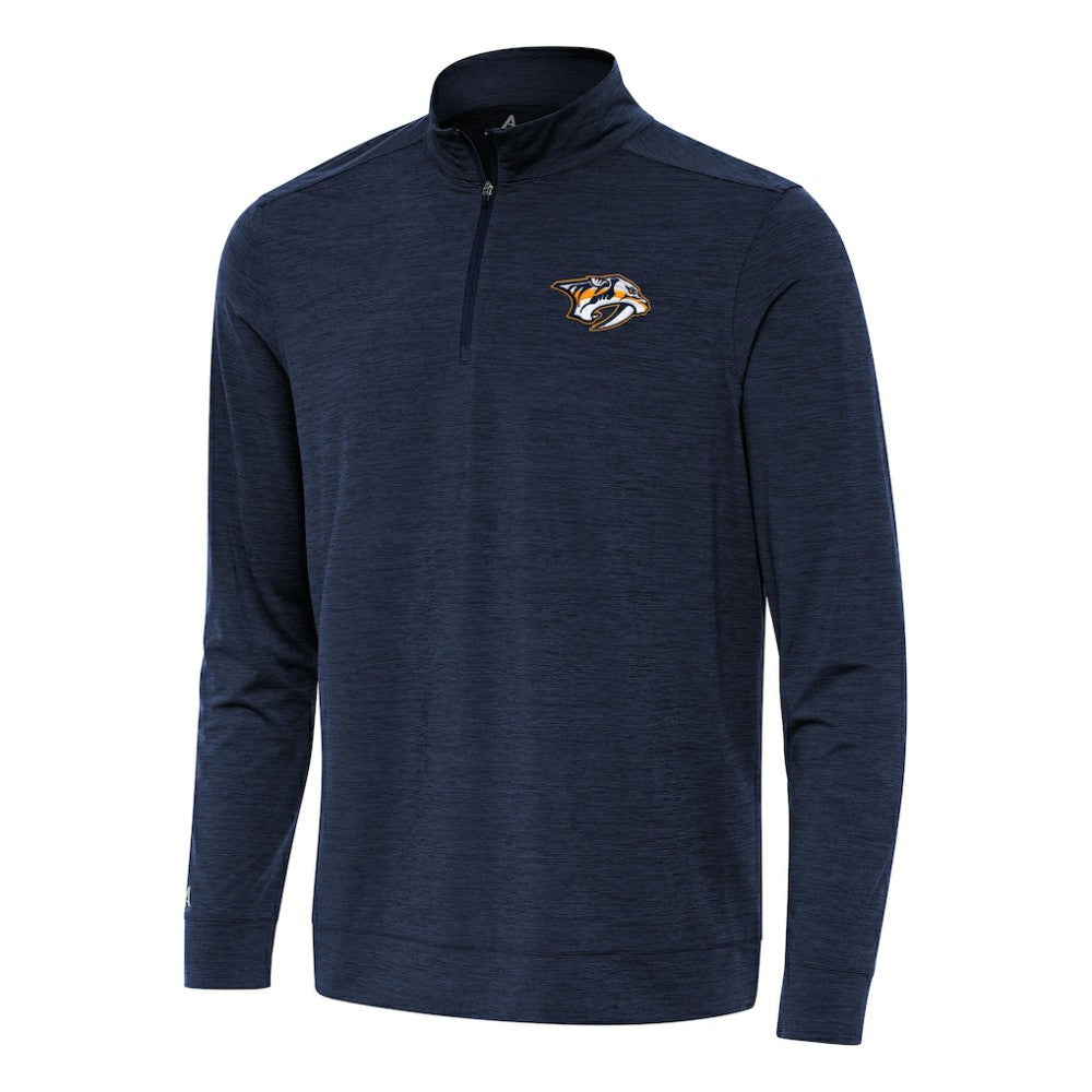 Nashville Predators Antigua Bright Quarter-Zip Top - Heather Navy | NHL Lifestyle