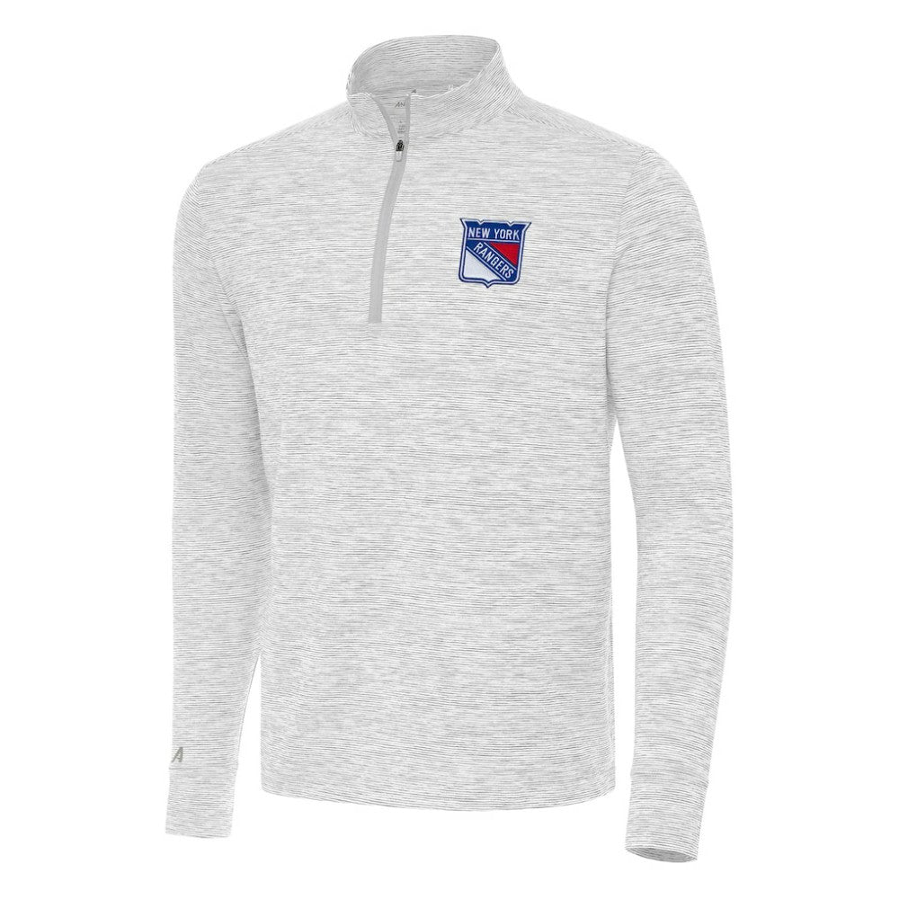 New York Rangers Antigua Cause Quarter-Zip Top - Gray | NHL Lifestyle