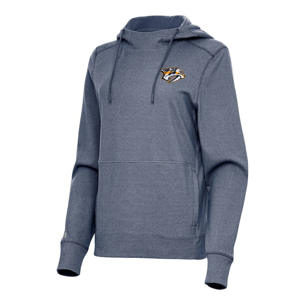 Nashville Predators Antigua Women's Justice Pullover Hoodie - Heather Navy | NHL Clearance