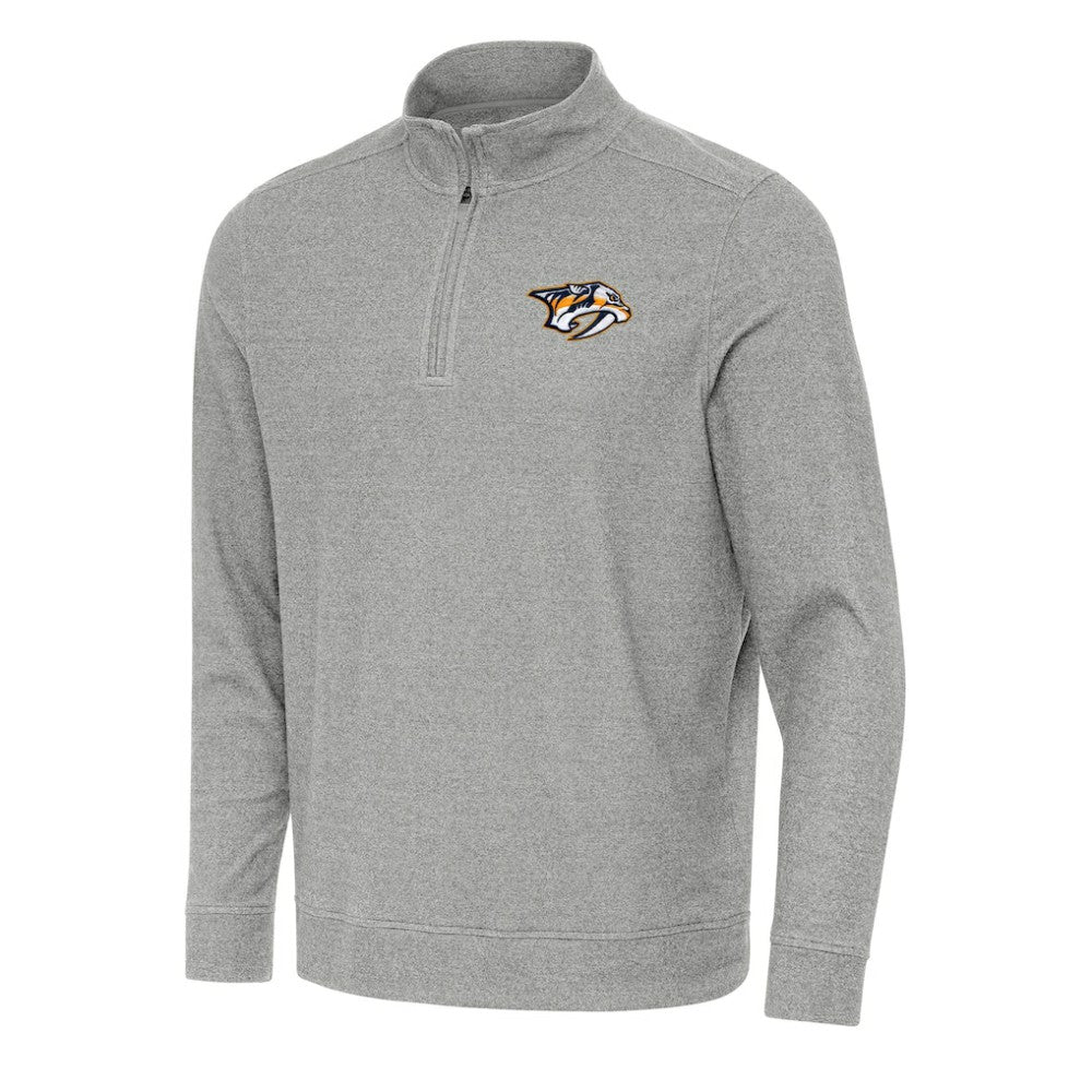 Nashville Predators Antigua Subtle Quarter-Zip Sweatshirt - Heather Gray | NHL near me