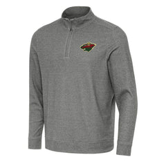 Minnesota Wild Antigua Subtle Quarter-Zip Sweatshirt - Heather Black | NHL sale