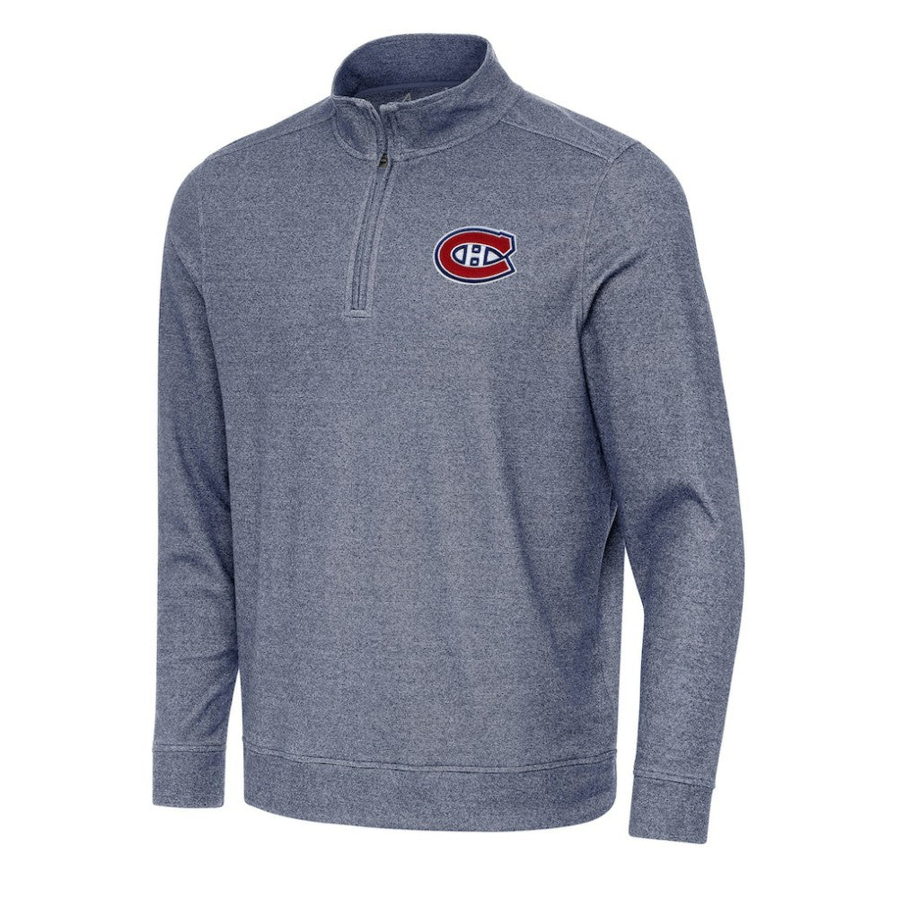 Montreal Canadiens Antigua Subtle Quarter-Zip Sweatshirt - Heather Navy | NHL sale