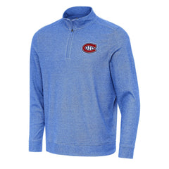 Montreal Canadiens Antigua Subtle Quarter-Zip Sweatshirt - Heather Royal | NHL Lifestyle