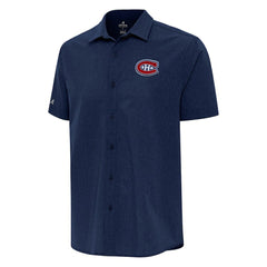 Montreal Canadiens Antigua Activate Woven Short Sleeve Button-Up Shirt - Navy | NHL discount