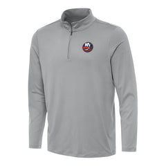 New York Islanders Antigua Reprocess Quarter-Zip Top - Gray | NHL Lifestyle