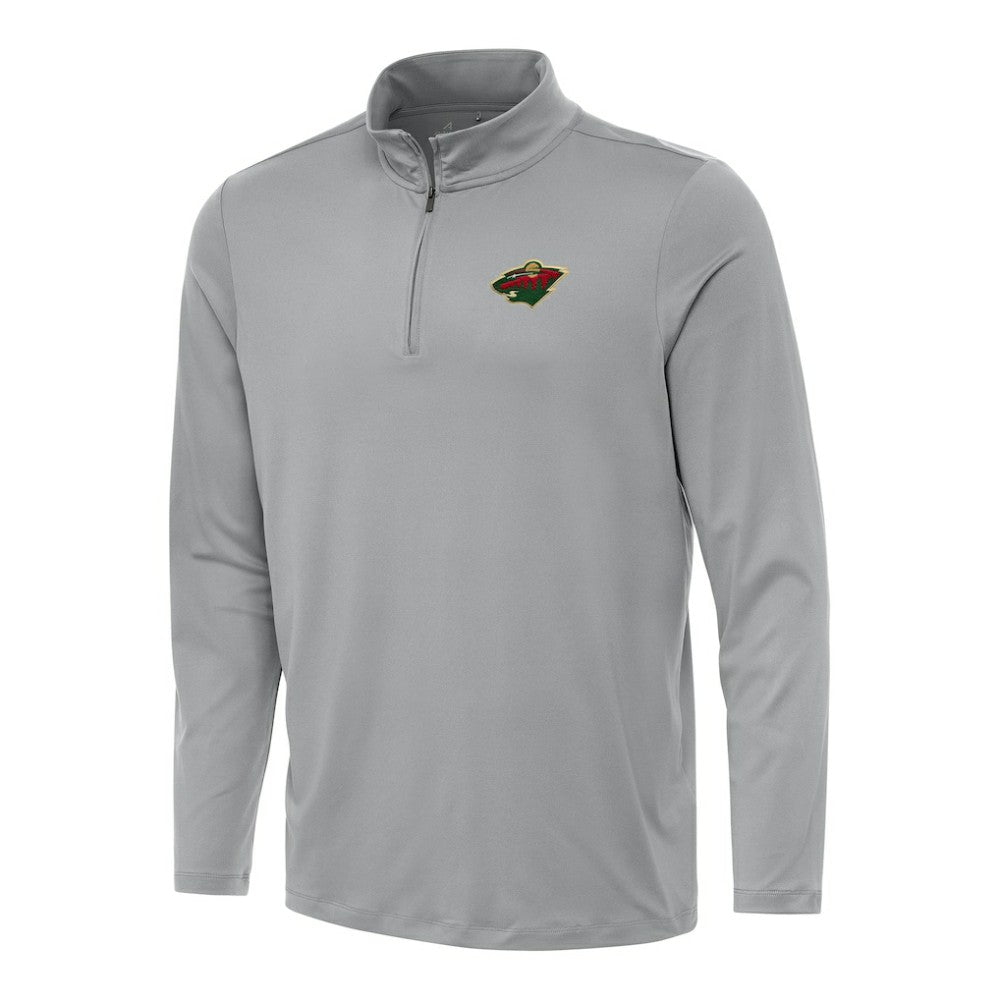 Minnesota Wild Antigua Reprocess Quarter-Zip Top - Gray | NHL Lifestyle