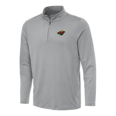 Minnesota Wild Antigua Reprocess Quarter-Zip Top - Gray | NHL Lifestyle