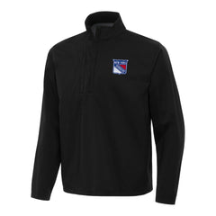 New York Rangers Antigua Brisk Quarter-Zip Windbreaker - Black | NHL on sale