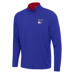 New York Rangers Antigua Content Quarter-Zip Pullover Top - Blue/Red | NHL on sale
