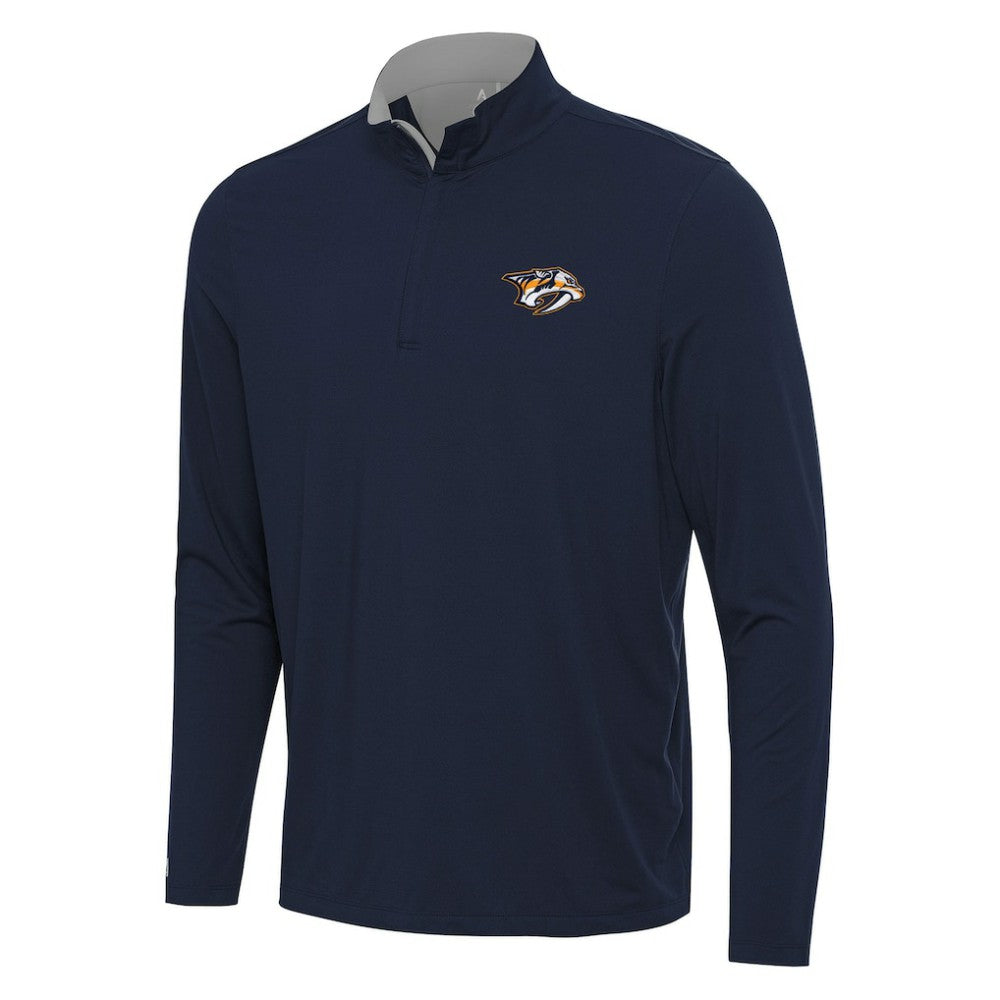 Nashville Predators Antigua Content Quarter-Zip Pullover Top - Navy/Gray | NHL near me