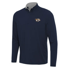 Nashville Predators Antigua Content Quarter-Zip Pullover Top - Navy/Gray | NHL near me