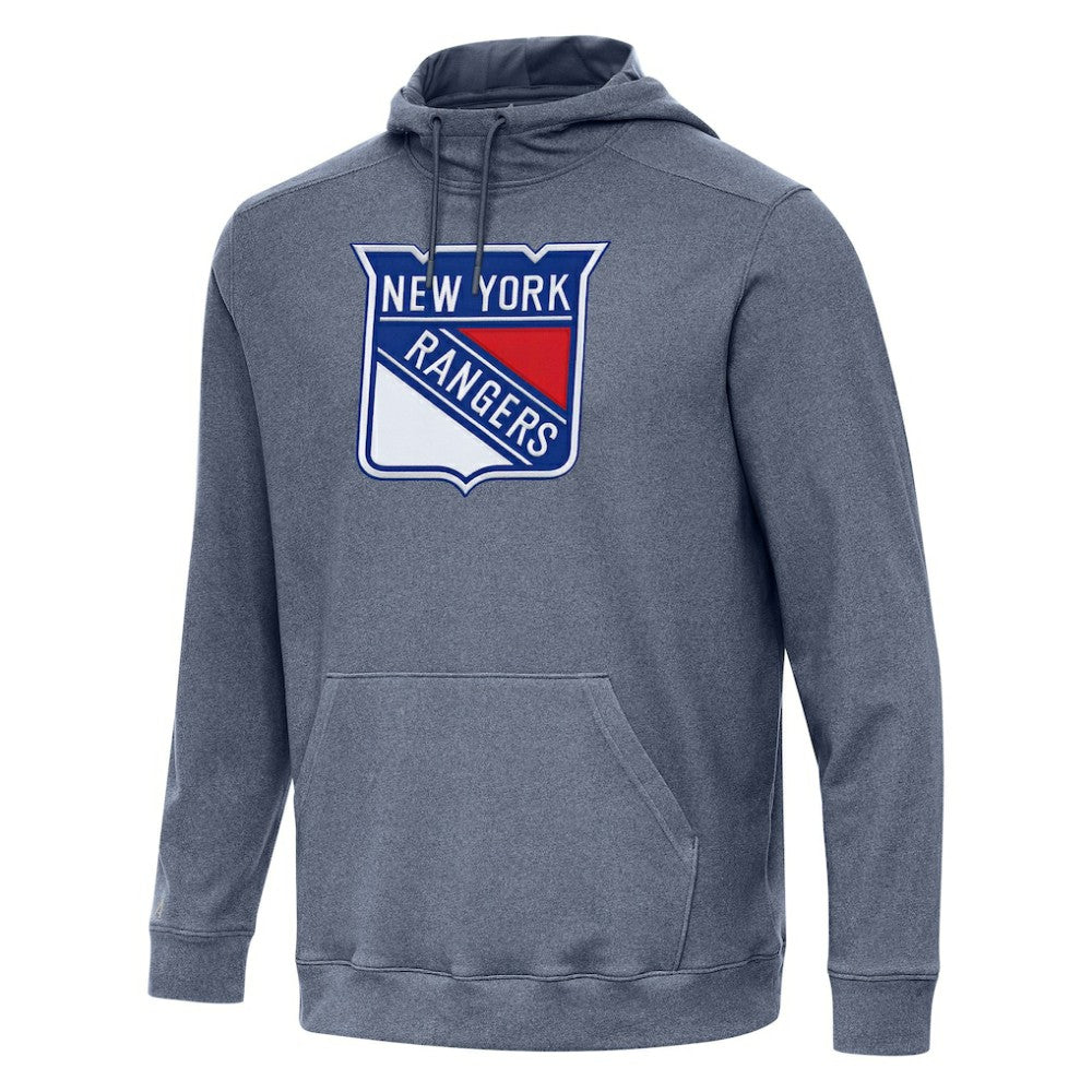 New York Rangers Antigua Cloud Pullover Hoodie - Heather Navy | NHL Lifestyle