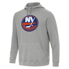 New York Islanders Antigua Cloud Pullover Hoodie - Heather Gray | NHL Clearance