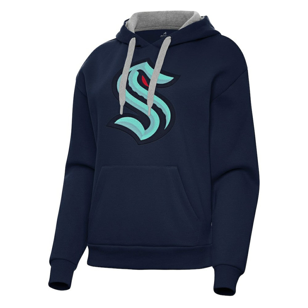 Seattle Kraken Antigua Women's Victory Pullover Hoodie - Deep Sea Blue | NHL on sale