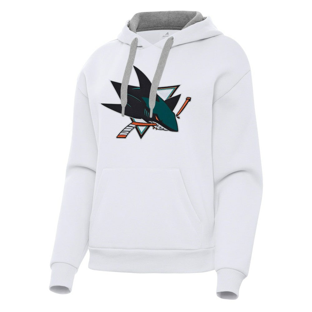 San Jose Sharks Antigua Women's Victory Pullover Hoodie - White | NHL discount