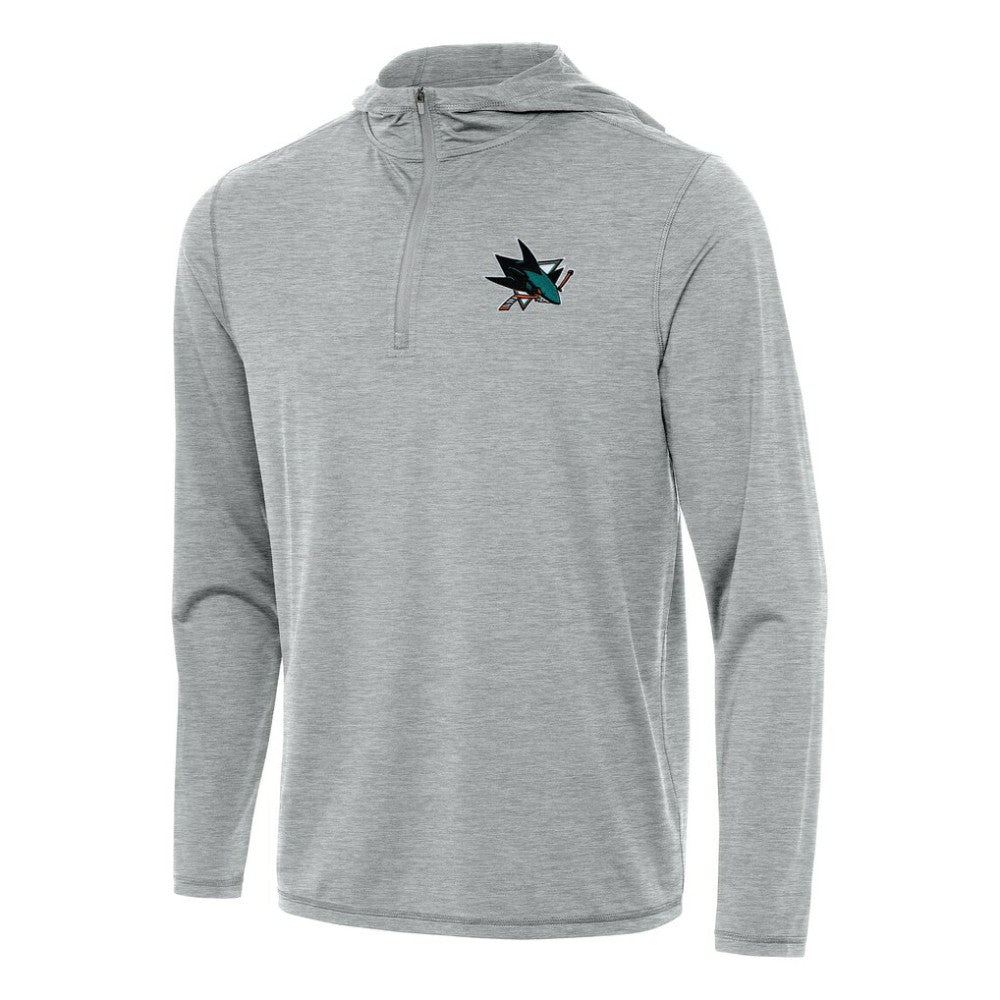 San Jose Sharks Antigua Tidy Quarter-Zip Hoodie - Heather Gray | NHL online