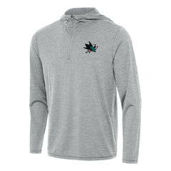 San Jose Sharks Antigua Tidy Quarter-Zip Hoodie - Heather Gray | NHL online