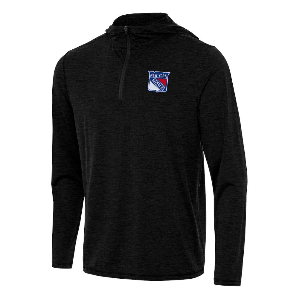 New York Rangers Antigua Tidy Quarter-Zip Hoodie - Heather Black | NHL sale