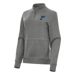 St. Louis Blues Antigua Women's Crush Quarter-Zip Fleece Sweatshirt - Heather Black | NHL online