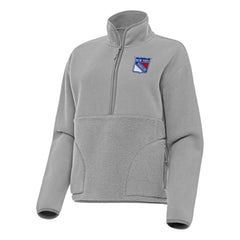 New York Rangers Antigua Women's Figure Half-Zip Pullover Sweatshirt - Gray | NHL sale