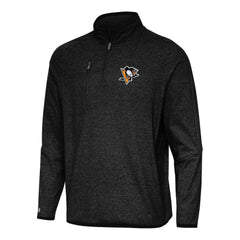 Pittsburgh Penguins Antigua Certain Quarter-Zip Tri-Blend Sweatshirt - Heather Black | NHL online