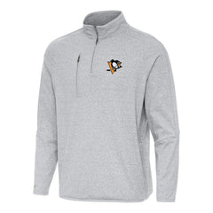 Pittsburgh Penguins Antigua Certain Quarter-Zip Tri-Blend Sweatshirt - Heather Gray | NHL on sale