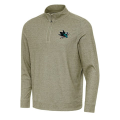 San Jose Sharks Antigua Subtle Quarter-Zip Sweatshirt - Olive | NHL sale