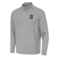 Seattle Kraken Antigua Subtle Quarter-Zip Sweatshirt - Heather Gray | NHL discount