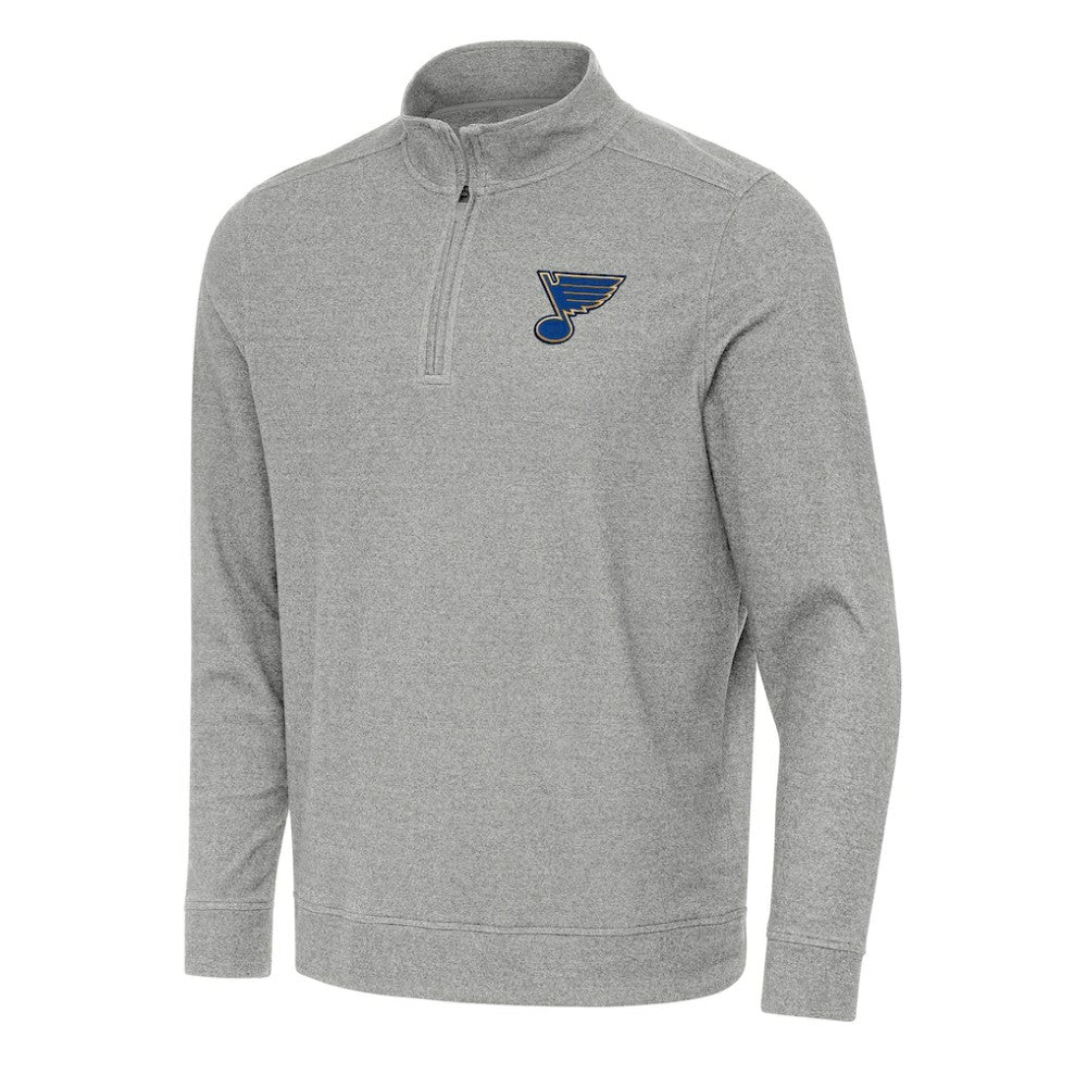 St. Louis Blues Antigua Subtle Quarter-Zip Sweatshirt - Heather Gray | NHL discount