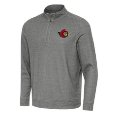 Ottawa Senators Antigua Subtle Quarter-Zip Sweatshirt - Heather Black | NHL on sale