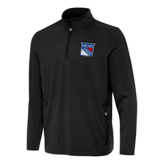 New York Rangers Antigua Perilous Quarter-Zip Sweatshirt - Black | NHL Clearance