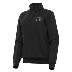 Philadelphia Flyers Antigua Women's Victory Quarter-Zip Sweatshirt - Black | NHL Clearance