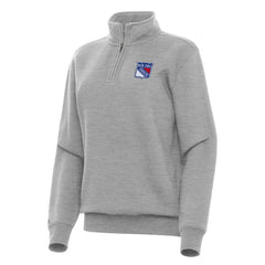 New York Rangers Antigua Women's Victory Quarter-Zip Sweatshirt - Heather Gray | NHL Clearance