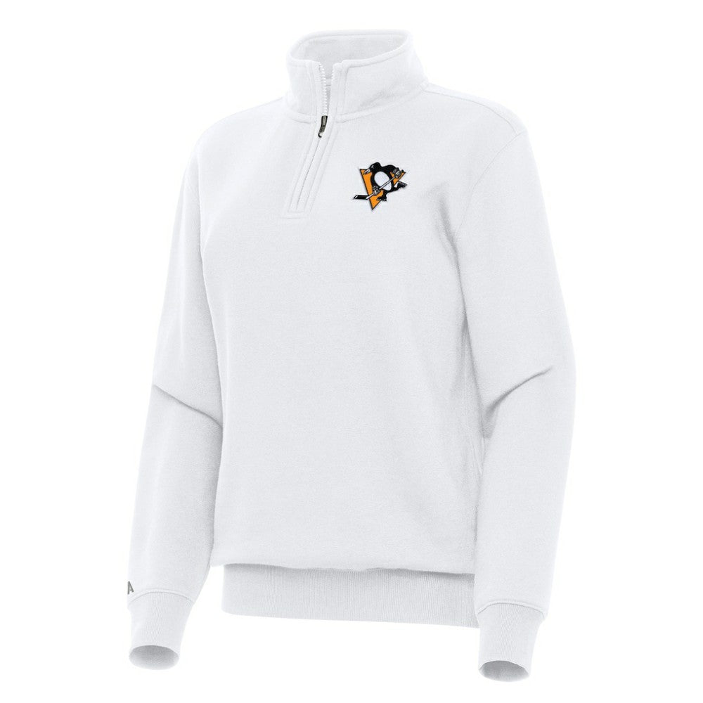 Pittsburgh Penguins Antigua Women's Victory Quarter-Zip Sweatshirt - White | NHL sale