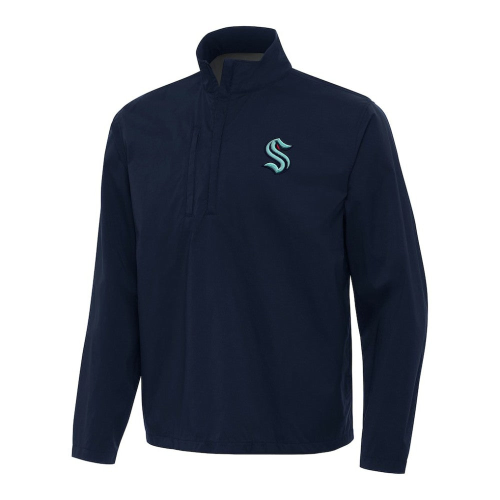 Seattle Kraken Antigua Brisk Quarter-Zip Windbreaker - Navy | NHL online