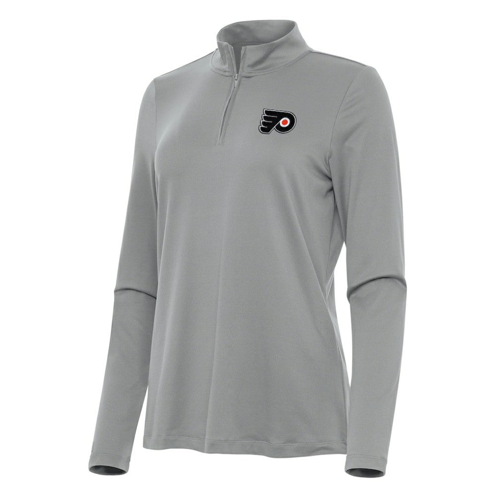 Philadelphia Flyers Antigua Women's Reprocess Quarter-Zip Top - Gray | NHL near me