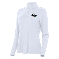 San Jose Sharks Antigua Women's Intent Quarter-Zip Top - White | NHL Lifestyle